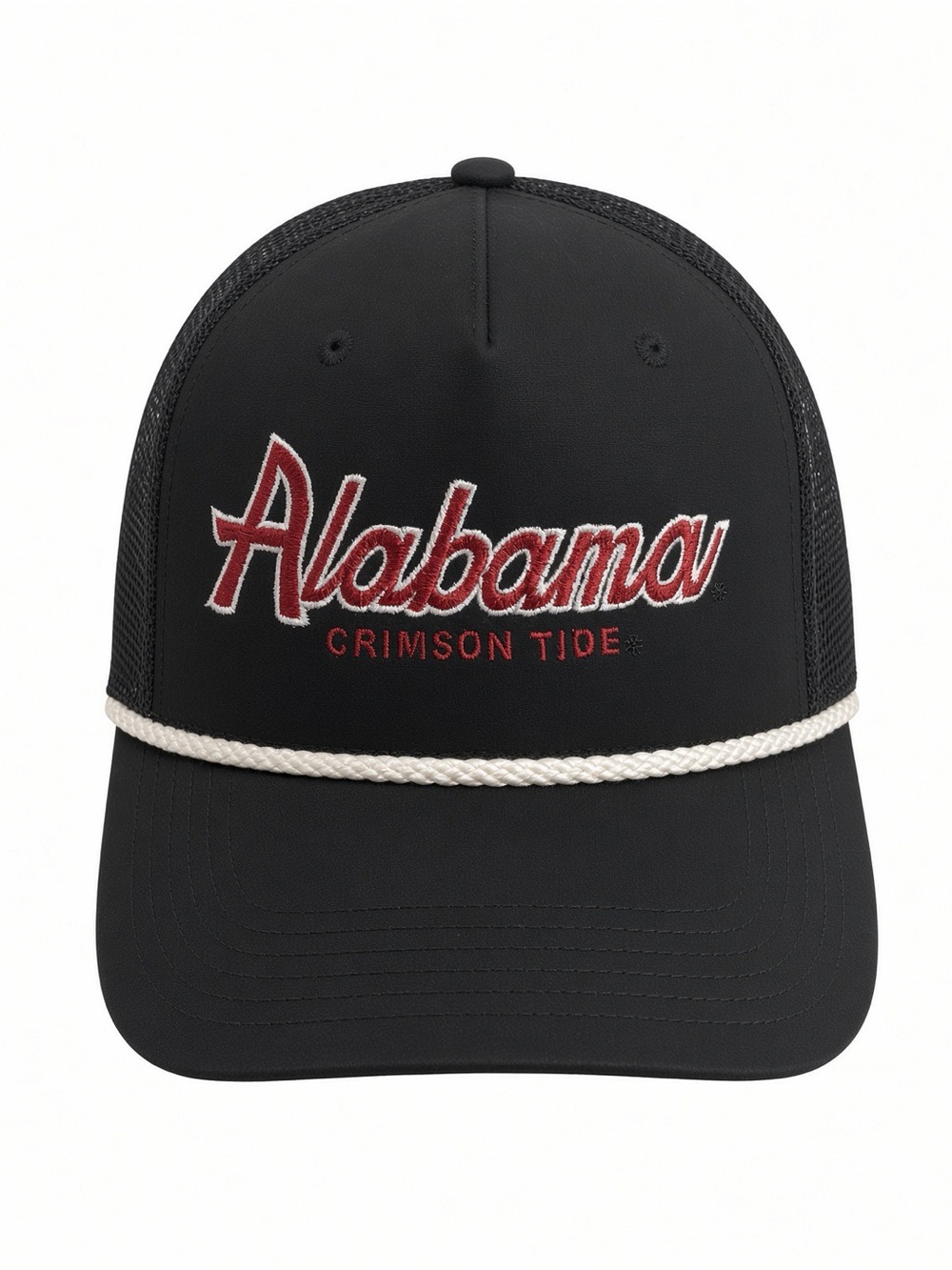 Legacy Black Alabama Crimson Tide Script Rope Trucker Snapback OS